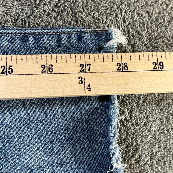 Judy Blue Boyfriend Jeans Womens Size 14W Blue Medium Wash Denim Frayed Raw Hem - Picture 11 of 14